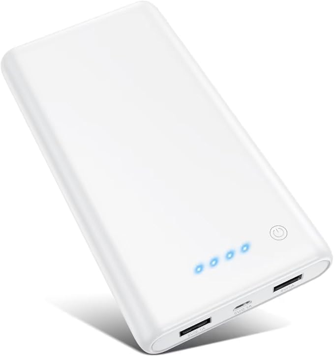 Ultra-High Capacity 40,800 m Ah Power Bank with 25 W Fast Charging – Dual Built-in Cables & 5 Outputs for Quick Device Charging – Compatible with i Phone 16/15 & Android – Sleek Blue Portable Charger for On-the-Go Power Solutions