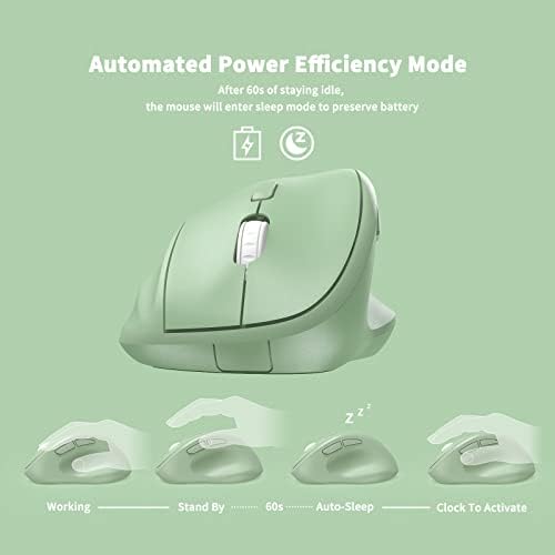 Revolutionize Your Workspace with the Green Ergonomic Wireless Mouse – Superior Vertical Design for Ultimate Comfort, Silent Clicks for Distraction-Free Focus, Long-Lasting Battery Life Powered by 1 AA Battery, Precision Control Up to 1600 DPI with USB Receiver Compatibility for PCs, Laptops, and Desktops