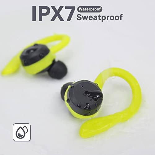 APEKX True Wireless Bluetooth Earbuds with IPX7 Waterproof Protection – Sports-Ready In-Ear Headphones with Superior Stereo Sound and Built-in Microphone for Active Lifestyles – Compact Charging Case for Extended Use and Universal Device Compatibility