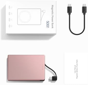 Magnetic Slim Power Bank for i Phone 16 & 15 Series, 5000 m Ah USB-C Fast Charging Portable Charger – Ultra-Compatible Battery Pack for Android and Samsung Devices with Effortless Magnetic Connection and Lightweight Design