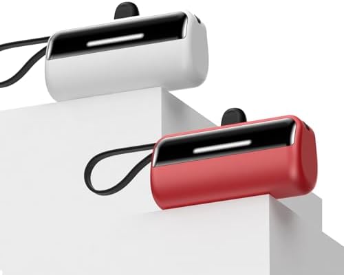Compact Dual-Pack Portable Power Bank 5500 m Ah with Built-in Cables and Stand – 22.5 W Fast Charger for i Phone 16/15/14, Samsung Galaxy & Android Devices – Lightweight Travel Essential for Quick Charging and Easy Portability – Smart LED Display for Battery Life Monitoring