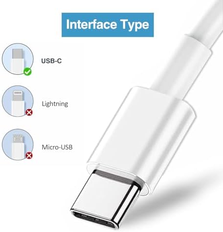 20 W USB-C Fast Charger for i Pad 11 th Gen A16 – 6.6 Ft Charging Cable & Power Block – Ultimate Compatibility & Rapid Charging Solution for A3354, A3355, A3356 Models – Perfect for Home & Travel Use