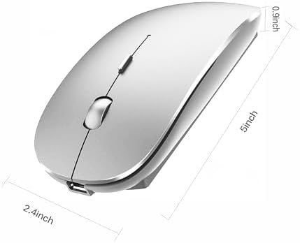 Sleek Bluetooth Wireless Mouse for Mac, Windows & i Pad – Ergonomic Design, High-Precision Navigation, Rechargeable & Dual-Mode Compatibility (Gray & Black) – Elevate Your Productivity with Clutter-Free Connectivity