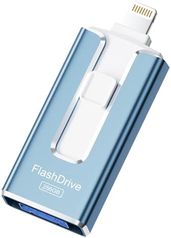 MFi Certified 256 GB Flash Drive – Ultimate Memory Solution for i Phone & i Pad Users, High-Speed Data Transfer for Effortless Photo & Video Backup, Multi-Device Compatibility with Android & PC, Compact USB Thumb Drive for On-the-Go Storage (Black)