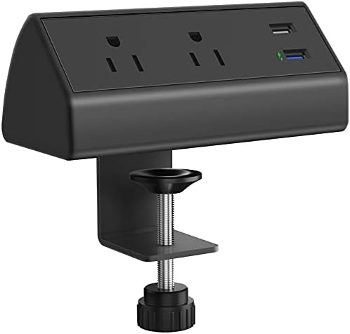 CCCEI Professional Desk Power Strip with 18 W USB-C Fast Charging, 800 J Surge Protection, and 6 FT Clamp-Mount Flexibility for Enhanced Workspace Efficiency – Ultimate Desktop Outlet Solution for Home and Office Use