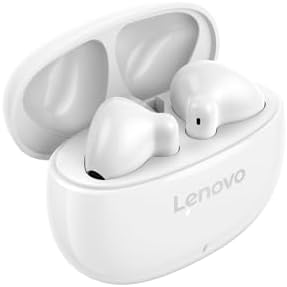 Lenovo E310 True Wireless Earbuds – Cutting-Edge Bluetooth 5.3 with Advanced Environmental Noise Cancellation for Crystal Clear Audio – 20-Hour Battery Life for All-Day Use & Comfortable Ergonomic Design – Ideal for Music Enthusiasts and Professionals in Stylish White Finish