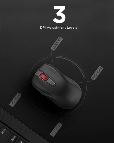 Lenovo WL150 Wireless Mouse – Ergonomic Ambidextrous Design with 1,000 DPI Precision for Ultimate Comfort and Efficiency – 2.4 G Nano USB-A Receiver for Uninterrupted Connectivity – Compact, Portable, and Ideal for Travel, Perfect for Both Home and Office Use