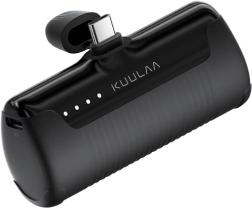 Kuulaa 4500 m Ah Compact USB-C Power Bank – Ultra-Portable Phone Charger for i Phone 15, Samsung Galaxy, LG, Moto, and Pixel Devices – Fast Charging Battery Pack for On-the-Go Power Solutions – Lightweight and Durable Travel Companion