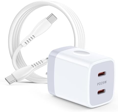 Power Up with the 25 W USB-C Fast Charging Wall Adapter for Galaxy and Android Devices – Includes 6 FT USB-C to C Cable for Ultimate Flexibility – Compatible with Samsung Galaxy S24 FE, Z Flip 6, Z Fold 6, Google Pixel 9, and More – Compact Design with Advanced Safety Features for Efficient Travel and Daily Use