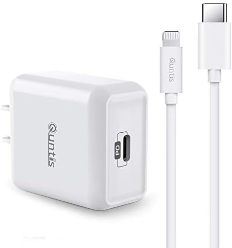 Quntis 20 W High-Speed i Phone Charger Block with 6 FT USB-C to Lightning Cable – Rapid Charging Solution for i Phone 14, 13 Pro, Max, Mini, 12, 11, XS, XR, X, and i Pad – Compact, Durable, and MFi Certified for Optimal Performance