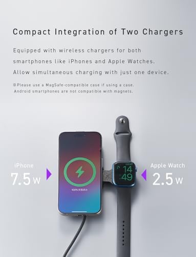 Revolutionize Your Charging Experience with the Nova Wave 3-in-1 Foldable Wireless Charger – Sleek Magnetic Station for i Phone, Apple Watch & Air Pods, Travel-Ready, Mag Safe-Compatible, Fast Charging Solution in Elegant Black