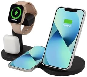3-in-1 Wireless Charging Station for Multi-Device Convenience – Fast Qi Charger for i Phone, Samsung & More – Sleek Black Design for Home & Travel – Ultimate Solution to Eliminate Clutter and Ensure Device Readiness