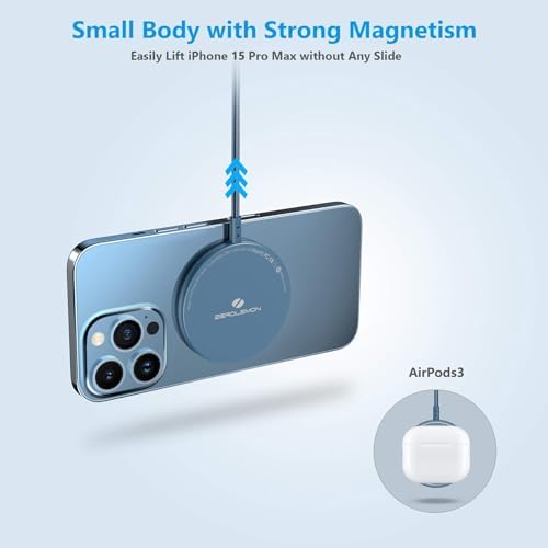 ZEROLEMON Magnetic Wireless Charging Pad with 10 ft Cable – Ultra-Fast Charger for i Phone 16 Pro Max, 15/14/13/12 Pro Max, Plus, Mini & Air Pods – Effortless Mag-Safe Alignment, Premium Design for Maximum Charging Efficiency and Style