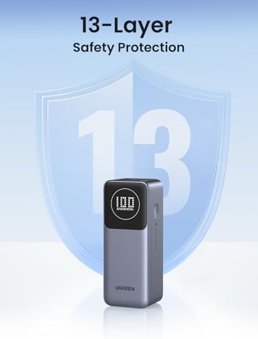 UGREEN Nexode 12000 m Ah Power Bank – 100 W PD & PPS Fast Charging Portable Charger with Smart Display and Dual USB Ports for Maximum Compatibility with i Phone 16, Galaxy S24, Mac Book Air, Steam Deck, and More – Ultimate Charging Solution for Tech Enthusiasts and On-the-Go Professionals