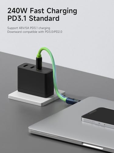 Hagibis USB 4 Cable with LED Display – 240 W Fast Charging & 8 K@60 Hz Video Output for i Phone 16/15 Pro Max, i Pad, Mac Book Pro/Air – Ultimate Thunderbolt 4/3 Data Transfer Solution for Efficient Connectivity and Enhanced Performance