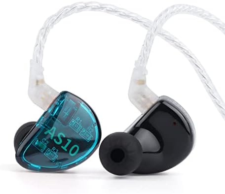 Linsoul KZ AS10 Hi-Fi Stereo Earbuds with 5 Balanced Armature Drivers – Premium Noise-Canceling In-Ear Headphones for Unmatched Sound Clarity, Detachable 0.75 mm Cable, Sleek Black Design for Comfort and Style
