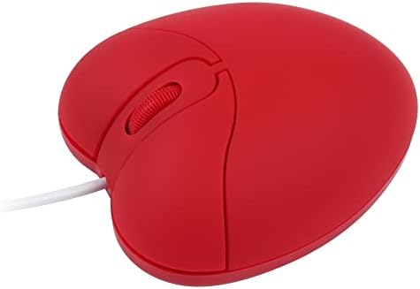Charming Heart-Shaped Wired Mouse in Vibrant Red – Perfectly Portable USB Optical Mini Mouse for Kids and Adults, Silent Operation, 800 DPI Precision for Effortless Navigation – Ideal Gift for Creative Minds and Everyday Use