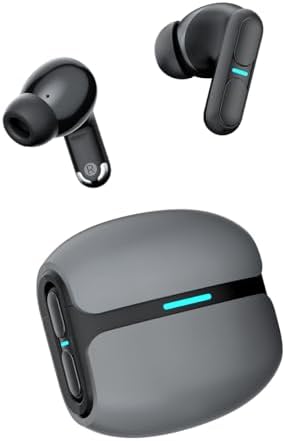 Langsdom Theta PRO Wireless Earbuds – Superior Sound with Enhanced Bass & 30-Hour Playtime for Gaming & Multimedia | Ultra-Low Latency 45 ms Bluetooth 5.3 Connectivity, Integrated Microphone for Clear Voice Calls, Optimal for TV, Smartphones & Laptops