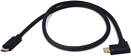 2 Feet 10 Gbps USB 3.1 Type C Cable – Versatile Male to Male Design with Angled Connectors for 4 K@60 Hz Monitors, Fast Data Transfer & Charging Capability, Durable High-Speed AV Connection for Home Office & Entertainment Setup
