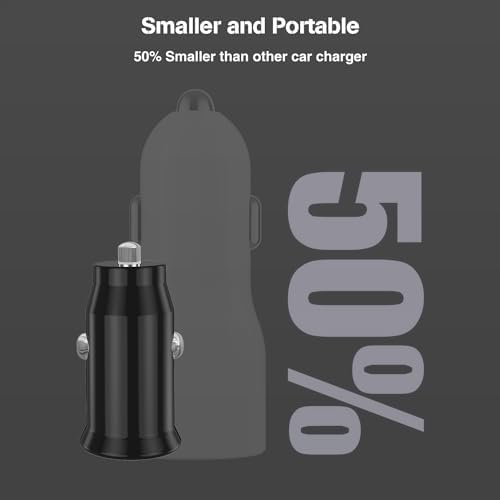Dual-Port 45 W USB C Car Charger Adapter for Apple Devices – MFi Certified Fast Charger with 3 ft Lightning Cable (Pack of 2) – Rapid Charging for i Phone 14/13/12/11 Pro Max, i Pad, and Air Pods – Durable & Portable Power Solution for On-the-Go Lifestyle