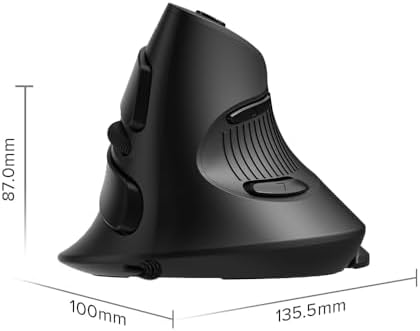 Elevate Your Comfort: De LUX Wired Vertical Ergonomic Mouse for Medium Hands – 6 Programmable Buttons, 4200 DPI Precision, and Removable Palm Rest to Alleviate Wrist Pain and Carpal Tunnel Symptoms – Ideal for Enhanced Productivity and Seamless Compatibility Across Operating Systems
