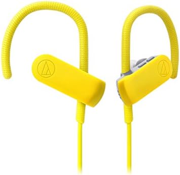 Audio-Technica ATH-SPORT50 BTBK Sonic Sport Bluetooth Earbuds – Ultra-Lightweight & Sweat-Resistant Wireless Headphones for Active Lifestyles, Yellow – Unmatched Comfort and 8-Hour Battery Life for Seamless Workouts and Daily Use