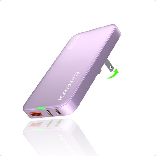 Sleek Purple 65 W Ga N Multi-Port USB Wall Charger – Ultra-Slim Travel Adapter with Dual Type-C & USB-A Ports for Rapid Charging of Mac Book Pro, i Phone 16/15/14, i Pad Pro, and Pixelbook – Compact, Stylish, and Versatile Power Solution for All Devices