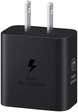 SAMSUNG 45 W Ultra-Fast Wall Charger with USB Type-C Cable – Efficient Power Adapter for Galaxy Devices & USB-C Gadgets, Sleek Black Design for On-the-Go Charging, Low Energy Consumption, Ideal for Busy Lifestyles, EP-T4511 XBEGUS
