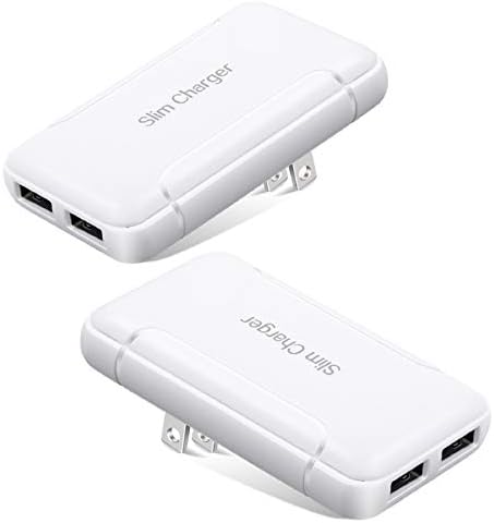 Excgood Dual USB Wall Charger – 2-Pack Slim Flat Design for i Phone 16/15/14 Pro Max, Galaxy A Series – Fast Charging Travel Ready Compact Power Adapter for Home & On-the-Go Use
