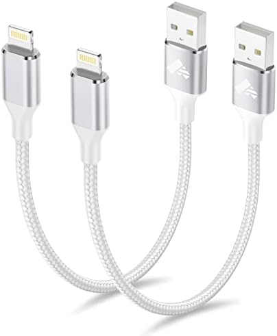 Aioneus 1 ft Apple Certified Lightning Cable – High-Speed USB A to Lightning Charger for i Phone 14/13/12/11 Pro Max/XR/XS/8/7 Plus/6/SE – Durable Nylon Braided Design for Tangle-Free Portability and Enhanced Charging Efficiency