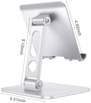 Premium OMOTON Adjustable Tablet Stand – Heavy-Duty Portable Holder for i Pad Pro/Air/Mini & Surface Pro (4.7″ to 15.6″) – Ergonomic, Sturdy Design for Enhanced Viewing Comfort and Travel Convenience