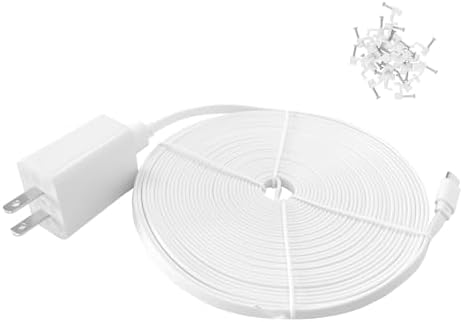 25 ft USB C Power Cord for Blink Mini 2, Blink Outdoor 4 & Furbo 360 Dog Camera – Durable Flat Cable for Easy Setup & Enhanced Surveillance at Home and with Pets – Reliable Waterproof Charger with Wire Clips for Secure Installation