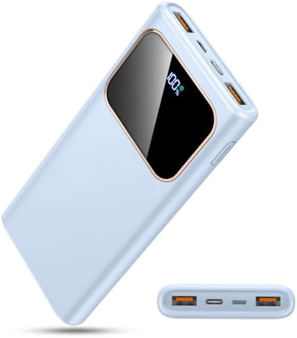 High-Speed 10000 m Ah Portable Power Bank with Dual USB-C Fast Charging – 22.5 W Battery Pack for Smartphones & USB Devices, LED Display, PD 3.0 & QC 4.0 Compatible, Ideal for Travelers & On-the-Go Users