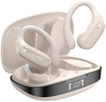 Revolutionize Your Sound Experience with IPX7 Waterproof Wireless Earbuds – 50-Hour Playtime, Superior Noise Cancellation, and Ergonomic Design Perfect for Active Lifestyles in Chic Beige, Ideal for Running, Gym Workouts, and Daily Commuting