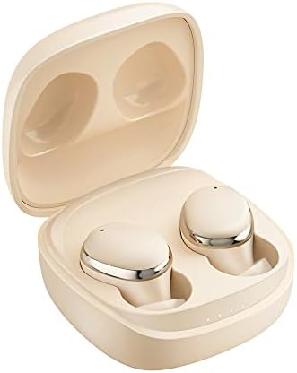 Kamon K14 Premium Bluetooth 5.3 Earbuds with Wireless Charging Case – Waterproof In-Ear Headphones with Touch Control, Built-in Microphone, and Superior Sound Quality for i Phone 14/13 and Samsung – Perfect for Sports and Everyday Use (Beige)
