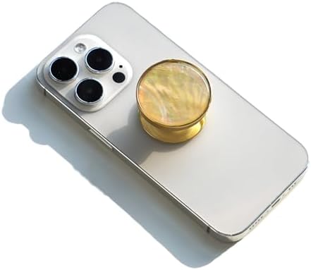 Chic Genuine Abalone Shell Foldable Phone Handle – Magnetic Smartphone Grip for Superior Comfort and Style – Universal Fit for Phones and Tablets – Enhance Your Device Interaction with a Unique Aesthetic and Practical Design