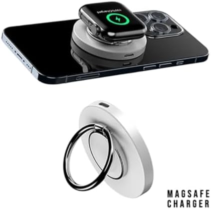 Ultimate 5-in-1 Magnetic Wireless Charging Station for i Phone 16/15/14/13/12, Air Pods Pro & All Apple Watch Series – 15 W Fast Qi-Certified Charger with Integrated Stand and Ring Holder for Effortless Power Management and Sleek Design