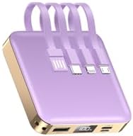 Ultra-Compact 12000 m Ah Fast Charging Power Bank with Built-in Cables – All-in-One Portable Charger for i Phone, Tablets & Samsung Devices, Featuring USB C Input/Output and LED Battery Display for Maximum Efficiency and On-the-Go Convenience