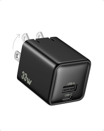 33 W USB C Wall Charger Block, Ga N PD3.0 Dual-Port Power Adapter for Fast Type C Charging – Compact & Foldable Plug for i Phone 16/15/14/13/12, Samsung Galaxy, i Pad, Air Pods – Enhanced Efficiency & Compatibility in Grey
