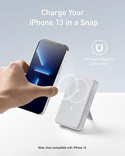 Anker 633 Magnetic Power Bank: 10,000 m Ah Foldable Wireless Charger with 20 W USB-C Fast Charging and Built-in Stand, Mag Safe-Compatible for i Phone 16/15/14/13/12 Series – Ultimate Portability and Efficiency for On-the-Go Charging