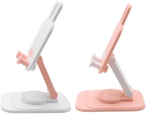 Cute Rabbit 2-Pack Foldable Phone Stand Holder: 360-Degree Adjustable Desk Accessory for All Smartphones – Stylish Functionality and Enhanced Compatibility for Everyday Use