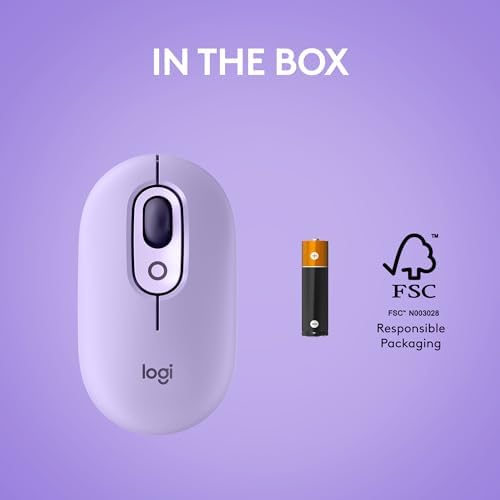 Logitech POP Wireless Mouse in Heartbreaker Rose – Customizable Emojis, Silent Click Technology, Precision Scrolling & Multi-Device Compatibility for Effortless Navigation and Personal Expression