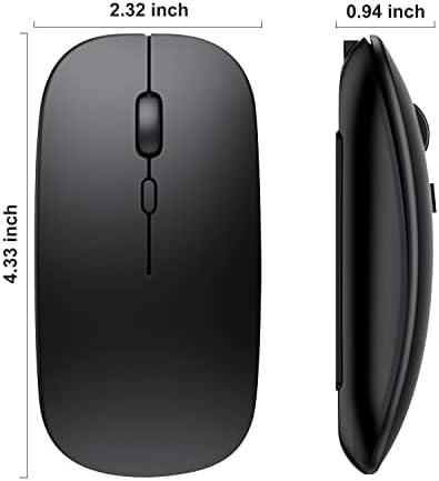 Ultimate Wireless Bluetooth Mouse for i Pad, Mac Book Pro, Air, and PCs – Rechargeable Silent Design for Productivity on the Go – Portable Slim Dual Mode Mouse with LED Indicators and Universal Compatibility