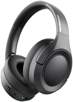 Premium Active Noise Cancelling Over-Ear Bluetooth Headphones – 80-Hour Playtime for Uninterrupted Listening, Deep Bass Audio Experience, Comfort-Focused Memory Foam Cushions, Enhanced ENC Microphone for Superior Call Clarity – Perfect for Frequent Travelers and Remote Workers with Quick Bluetooth Connectivity and Wide Compatibility