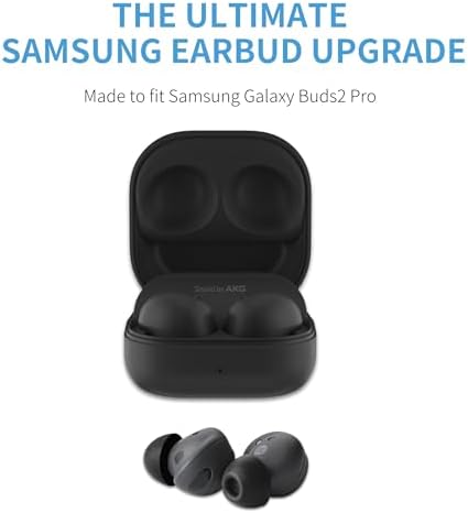 Comply True Grip Memory Foam Earbud Tips for Samsung Galaxy Buds2 Pro | Premium Comfort & Advanced Noise Isolation | Secure Fit with Maintenance Tool | Black, Medium (3 Pairs) – Transform Your Audio Experience Today