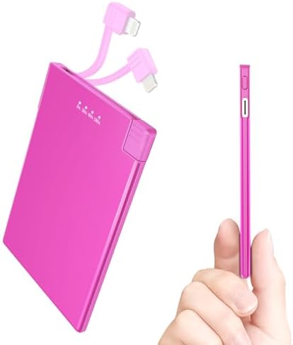 TNTOR Ultra-Slim Travel Power Bank with Integrated Lightning Cable – 3500 m Ah Portable Phone Charger for i Phone 14/13/12/11/X/8 Series, Perfect for On-the-Go Charging with Enhanced Compatibility and Fast Power Delivery