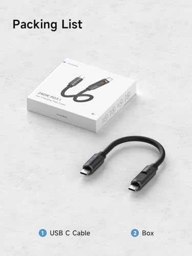 Hagibis 240 W USB C Fast Charging Cable with LED Display – 6.6 Feet Durable Silicone for i Phone 16/15 Pro Max, i Pad, Mac Book Pro – Ultra-Fast 480 Mbps Data Transfer, Flexible Tangle-Free Design for Maximum Performance and Connectivity