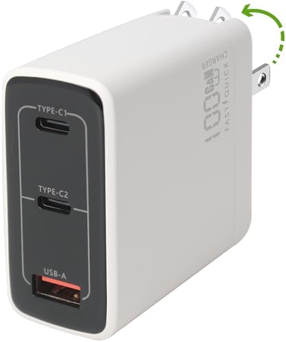 67 W Ga N Dual USB-C & USB-A Charger – Ultra-Compact Power Adapter for Fast Multi-Device Charging – Ideal Travel Companion for Laptops, Smartphones, and Tablets – Sleek White Design for Maximum Compatibility and Efficiency