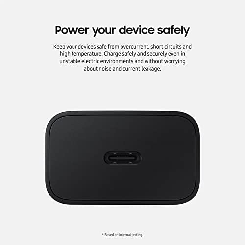 SAMSUNG 15 W USB-C Wall Charger with Included Cable – Fast Charging Power Adapter for Mobile Devices, Compact Design with Enhanced Safety Features