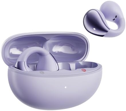QCY Crossky C30 Open Ear Bluetooth Earbuds – Ultra-Lightweight Clip-On Design with Advanced 4-Microphone Environmental Noise Cancellation for Crystal-Clear Calls, Secure Fit for Dynamic Lifestyles, Dual Device Pairing Capability, and Customizable EQ for Personalized Audio Experience – Ideal for Sports, Outdoor Activities, and Enhanced Safety Awareness